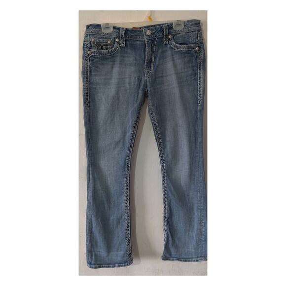 Rock Revival Anzelie Easy Bootcut Jeans 31 Blue Whiskered - Picture 1 of 7